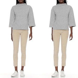 Brushed Jersey Mock-Neck Top